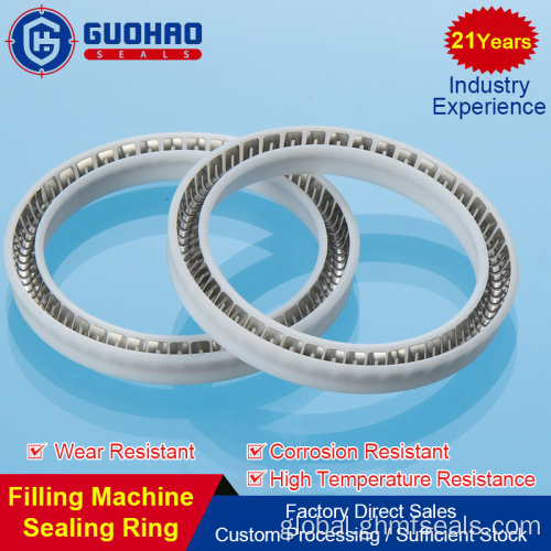 Filling Machine Sealing Ring Chemical Corrosion Resistant Piston Seal Ring PTB Bore Manufactory